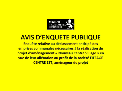 Avis d'enquête Centre-village